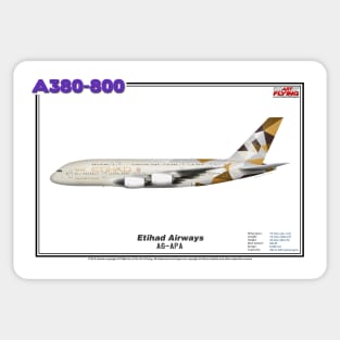 Airbus A380-800 - Etihad Airways (Art Print) Sticker